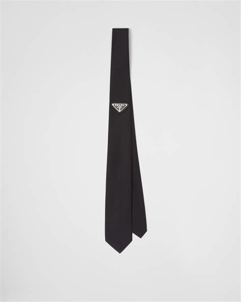 prada tie black|Prada re nylon gabardine tie.